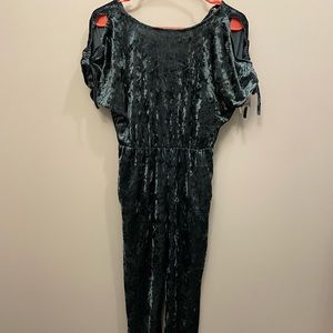 Velvet Emerald Green One Piece Jumpsuit